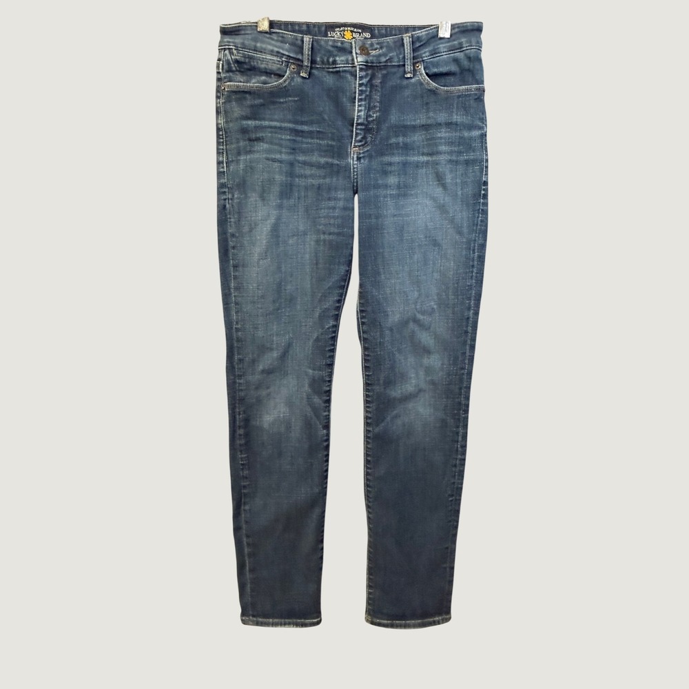 Lucky Brand Women 6 28 R Mid Rise Skinny Blue Jeans Medium Wash Denim